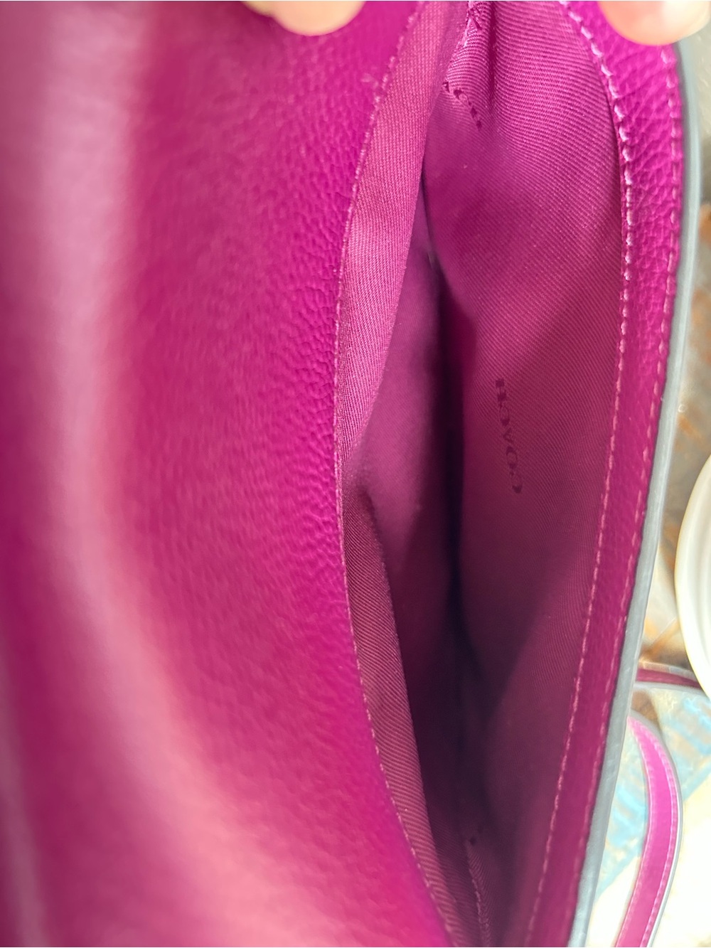 Coach “Cassie” Pebbled Leather Crossbody in Bright Magenta with Gold Hardware - Picture 10 of 15